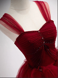Off-the-Shoulder Sweetheart Lace Tulle Beaded Lace-Up Appliques Floor-Length Prom Dresses HZ1023