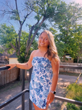 Strapless blue homecoming dress HZ1023