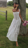 White a Line Prom Dress Simple Evening Dress HZ1023
