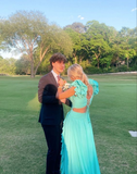 a-line long prom dress , unique prom dress HZ1023