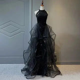 Burgundy/Black Shiny Bodycon Sequined Long Elegant Ball Gown Evening Dress HZ1023