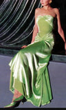 Green vintage fashion elegant sweetheart neckline long mermaid satin prom dress evening gown party dress HZ1023
