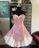 Pink New Fashion Exquisite Floral Appliqu¨¦ Dark Pattern Jacquard Short Satin Tulle Homecoming Dress Birthday Party Dress Cocktail Party Dress Evening Dress Prom Dress Evening Dress HZ1023