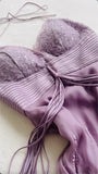 Purple Beautiful Sweet Elegant Sweetheart Neck Exquisite Beaded Suspender Long Chiffon Ball Gown Evening Dress Party Dress Prom Dress HZ1023