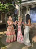 Orange fashion sweet floral layered lace long prom dress evening gown garden party dress HZ1023