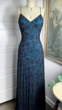 Indigo Blue Shiny Elegant Exquisite Beaded Appliques Long Tulle Sequin prom dress Evening Gown Party Dress HZ1023