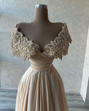 Champagne Luxury Shiny Beading Long Tulle Elegant Ball Gown Evening Dress Party Dress HZ1023