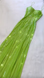 Green gorgeous fashion exquisite beaded spaghetti straps long tulle ball gown evening dress party dress HZ1023