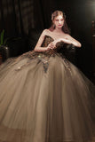 Shiny sequins long prom dress A line evening dress HZ1023