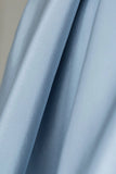 New blue high split prom dress long strapless backless HZ1023