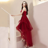 Burgundy lace short prom dress homecoming dress HZ1023