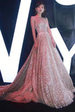 Shiny sequins long ball gown dress formal dress HZ1023