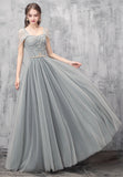 Cute tulle long prom dress evening dress HZ1023