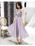 Shiny v neck short prom dress blue evening dress HZ1023