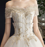 White tulle lace long ball gown dress formal dress HZ1023