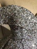 Silver Gorgeous Shiny Off-shoulder Sequin Long Princess Floor-length Ball Gown Evening Dress Wedding Dress HZ1023