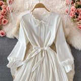High quality A line long sleeve dress fashion dress HZ1023