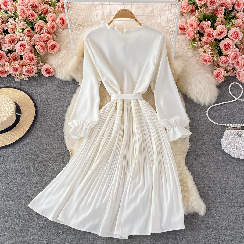 High quality A line long sleeve dress fashion dress HZ1023