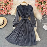 High quality A line long sleeve dress fashion dress HZ1023