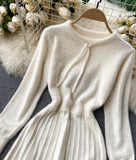 Sweater A line long sleeve sweater dress HZ1023