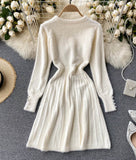 Sweater A line long sleeve sweater dress HZ1023