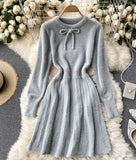 Sweater A line long sleeve sweater dress HZ1023