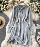 Sweater A line long sleeve sweater dress HZ1023