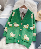 Cute sheep pattern sweater long sleeve sweater sweater coat spring and autumn clothing HZ1023