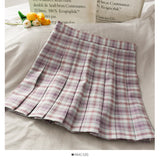 Small fresh Plaid pleated skirt women's sweet college style HZ1023