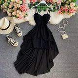 High waist irregular strapless dress HZ1023
