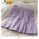 Small fresh Plaid pleated skirt women's sweet college style HZ1023