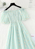 Cute A line daisy flower dress girl summer dress HZ1023
