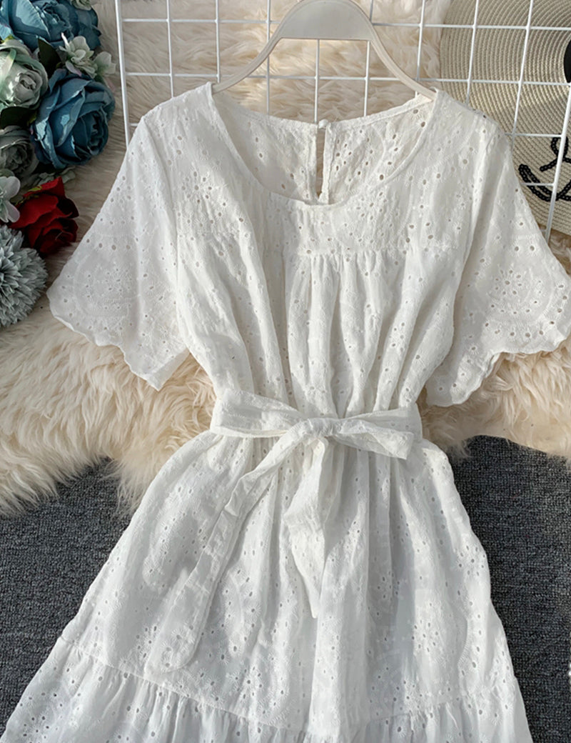 Lovely cutout short sleeve dress HZ1023