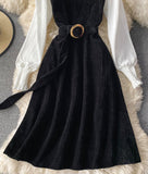 A line patchwork dress HZ1023