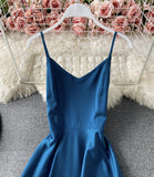 Simple A line v neck dress fashion dress HZ1023