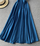 Simple A line v neck dress fashion dress HZ1023