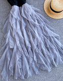 A line v neck tulle dress fashion dress HZ1023