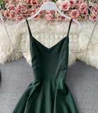 Simple A line v neck dress fashion dress HZ1023