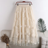 Cute A line tulle applique skirt HZ1023