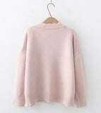 Simple round neck sweater long sleeve sweater HZ1023