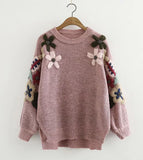 Lovely flowers long sleeve sweater HZ1023