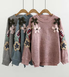 Lovely flowers long sleeve sweater HZ1023