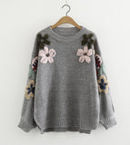 Lovely flowers long sleeve sweater HZ1023