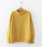Simple round neck sweater long sleeve sweater HZ1023