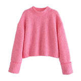 Versatile loose spike stitch short sweater HZ1023