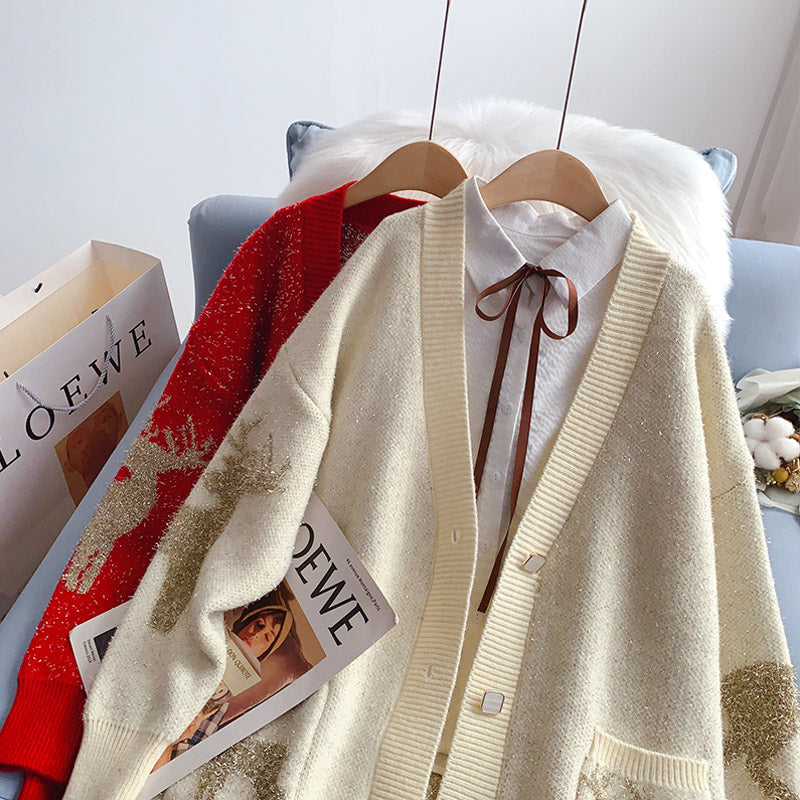 The new loose and foreign style is wearing a lazy top HZ1023