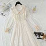 Sequin lace dress doll neck French gauze Fairy Dress HZ1023