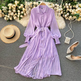 Fashionable A Line Polka Dot Long Sleeve Dress Fashion Dress HZ1023