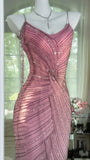 Pink Elegant Gorgeous Exquisite Beaded Tassel Midi/Short Tulle Chiffon Homecoming Dress Cocktail Party Dress Ball Dress Evening Dress Birthday Party Dress Prom Dress HZ1023
